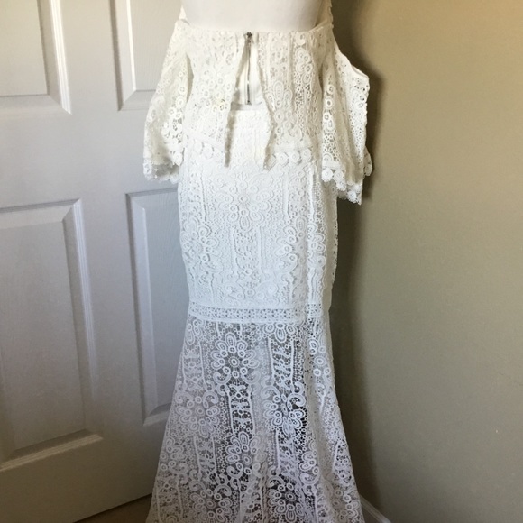 White Lace Trumpet Skirt Set - Picture 6 of 6